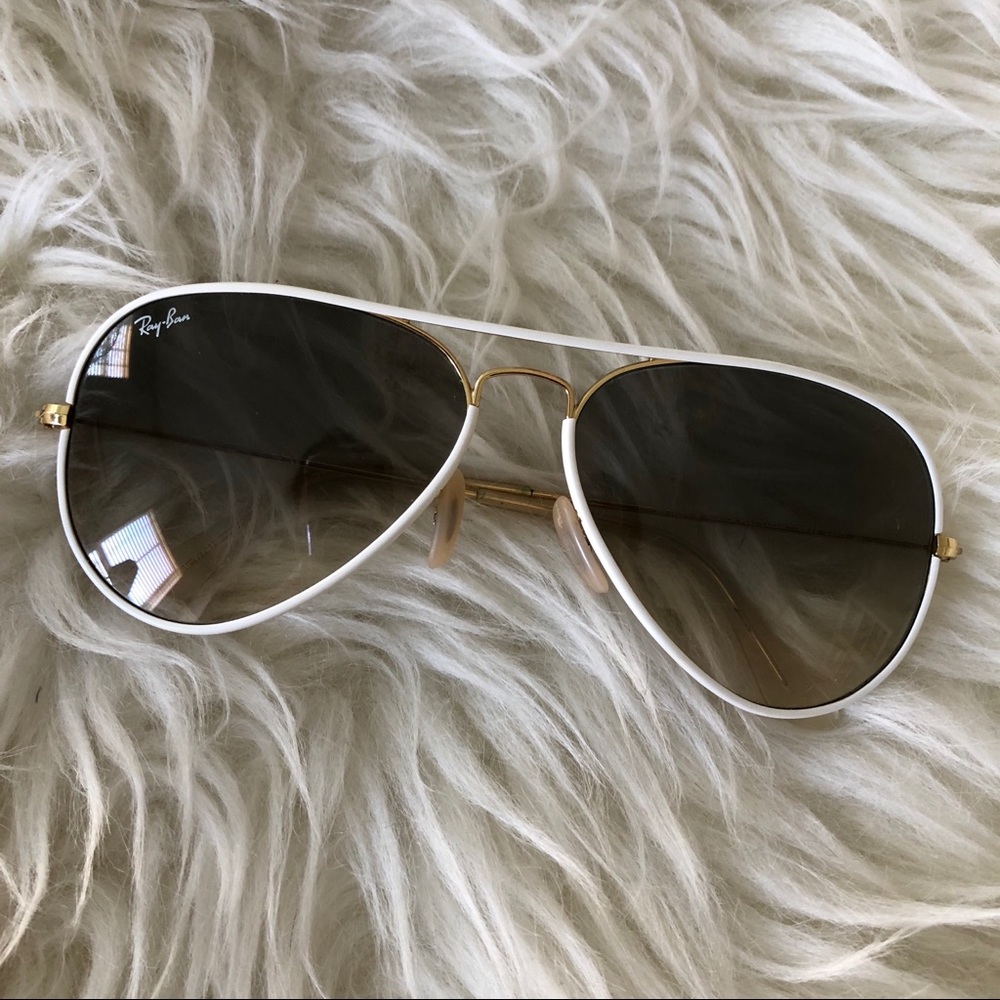 White Rimmed Ray Bans